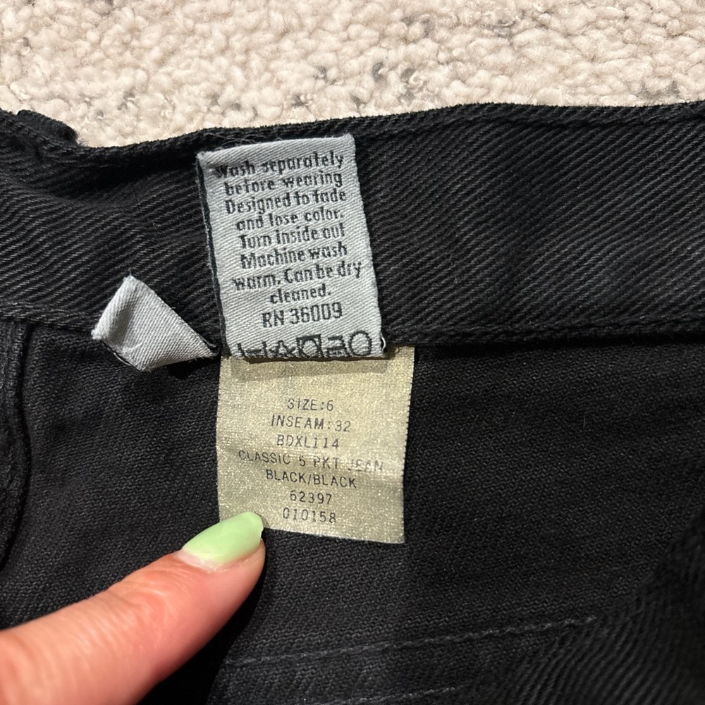 Vintage Calvin Klein 90s Mom Jean High Waisted Black Jeans 100% Cotton Sz 6 - Picture 5 of 8